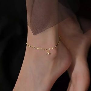 New 18K Gold Vermeil Sterling Silver 925 Bead Adjustable Ankle Bracelet